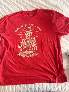 Lucky Brand Red Graphic 'Hell's Kitchen Boxing Club' Short Sleeve Tee